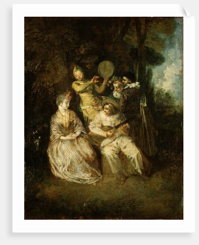 The Italian Serenade by Jean Antoine Watteau