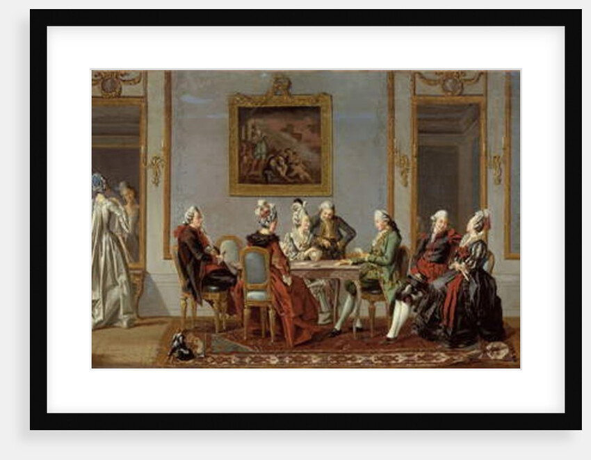 Gustavian Style Interior with Card-Players by Pehr Hillestrom