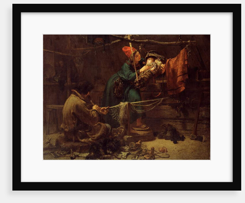 Inside a Laplander's Tent, 1857 by Johan Fredrik Hockert