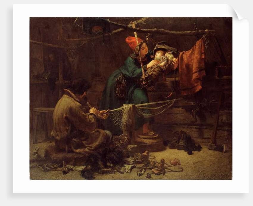 Inside a Laplander's Tent, 1857 by Johan Fredrik Hockert