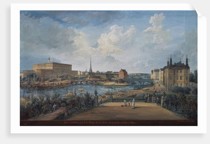 View of Stockholm from the Fersen Terrace with the Palace Makalos by Elias Martin