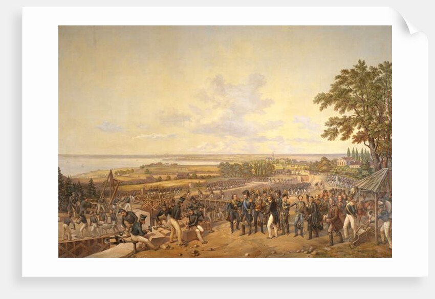 King Carl XIV Johan of Sweden Visiting the Canal Locks at Berg in 1819, 1856 by Alexander Wetterling
