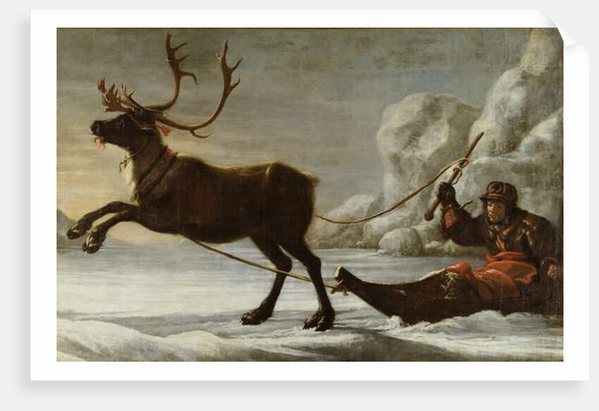 Abraham Renstirna Dressed as a Lapp and his Reindeer by David Klocker Ehrenstrahl