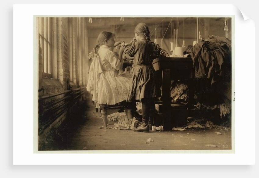 Child raveler and looper in Loudon Hosiery Mills, Tennessee, 1910 by Lewis Wickes Hine