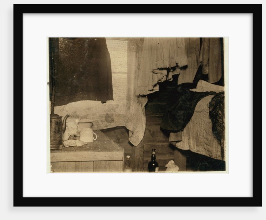 Corner of a shack used by pickers on Theodore Budd's Bog, Turkeytown, near Pemberton, New Jersey, 1910 by Lewis Wickes Hine
