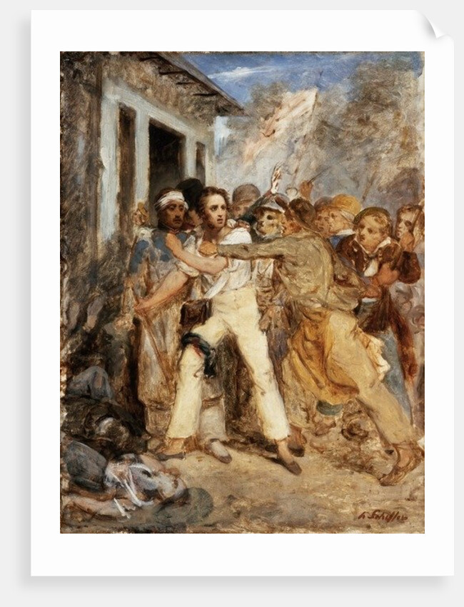 Study for a Battle Scene: A man being arrested, c.1830 by Henry Scheffer