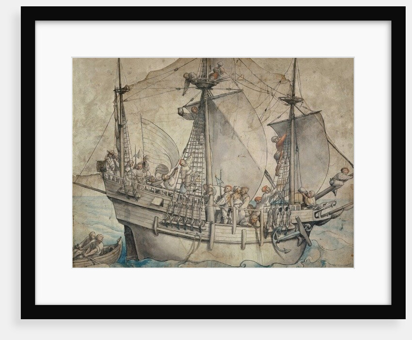 Ship with armed men by Hans Holbein the Younger