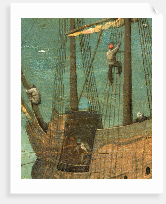 Ship rigging detail from Tower of Babel, 1563 by Pieter the Elder Bruegel