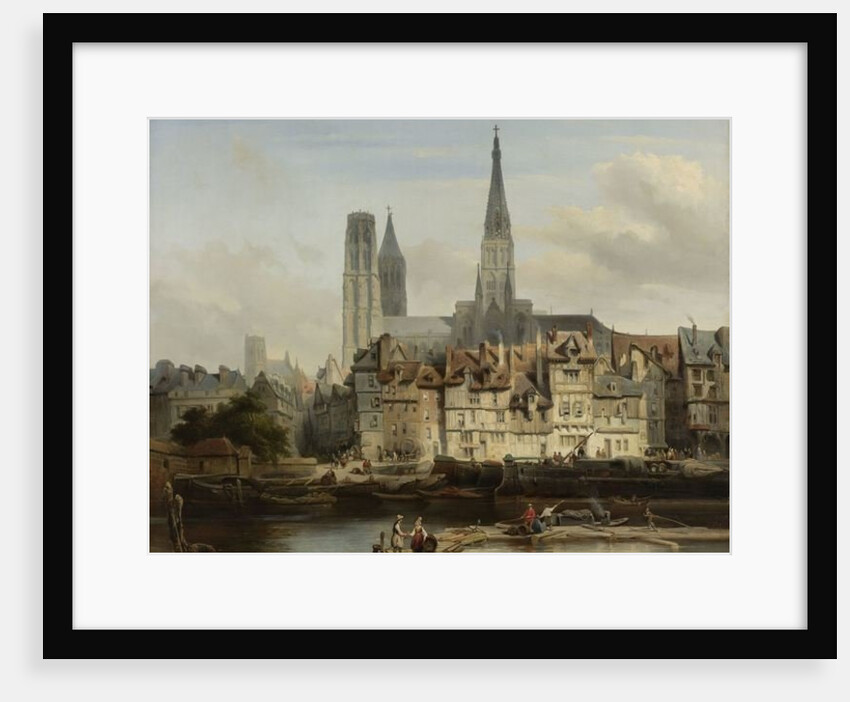 The Quay de Paris in Rouen, Johannes Bosboom, 1839 by Johannes Bosboom