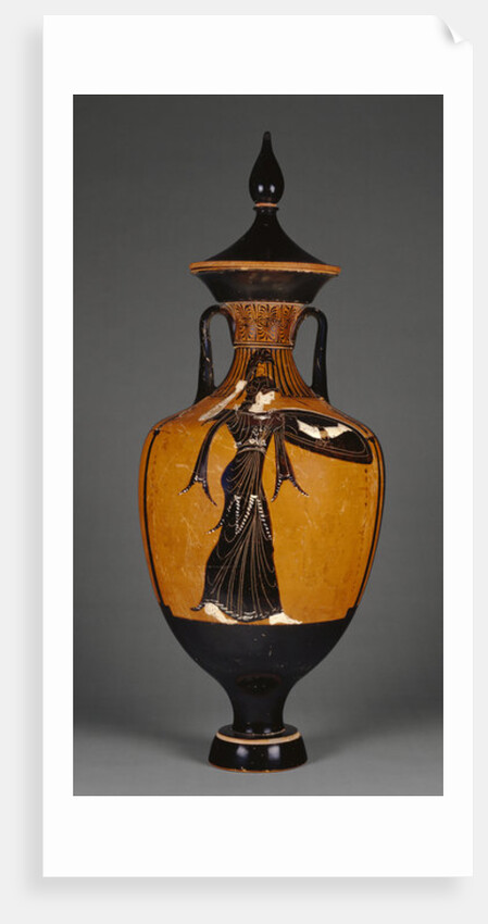 Panathenaic prize amphora with lid and figure of Athena, 363-2 BC by Greek school