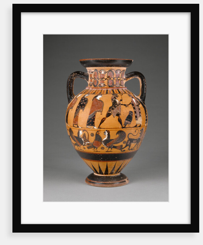 Euboean black-figure neck amphora decorated with the judgement of Paris, c.570-60 by Greek school