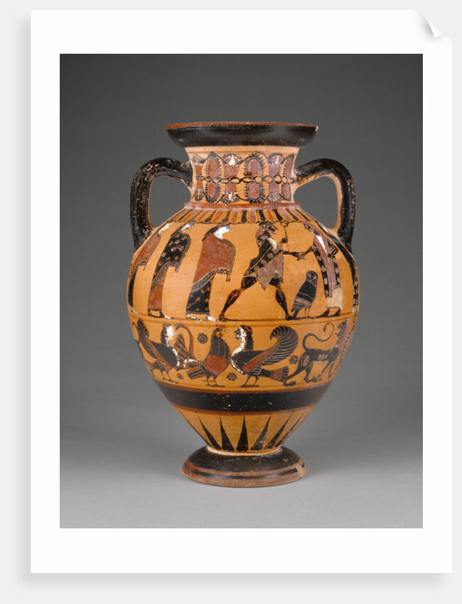 Euboean black-figure neck amphora decorated with the judgement of Paris, c.570-60 by Greek school
