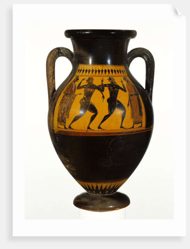 Athenian Attic black-figure amphora with dancers, c.540-30 BC by Greek school
