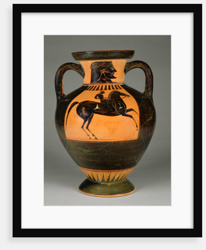 Athenian Attic black-figure amphora with naked rider, c.570-60 by Greek school