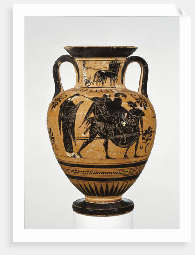 Athenian Attic black-figure neck amphora showing the sack of Troy c.510 BC by Greek school