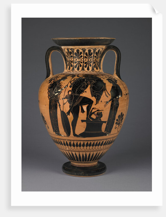 Athenian Attic black-figure amphora with Heracles carrying the Erymanthean boar, c.510 BC by Greek school