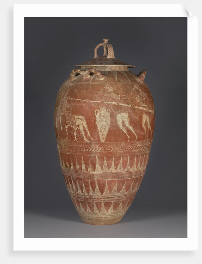 Etruscan lidded pithos with the blinding of Polyphemos, 650-25 BC by Etruscan