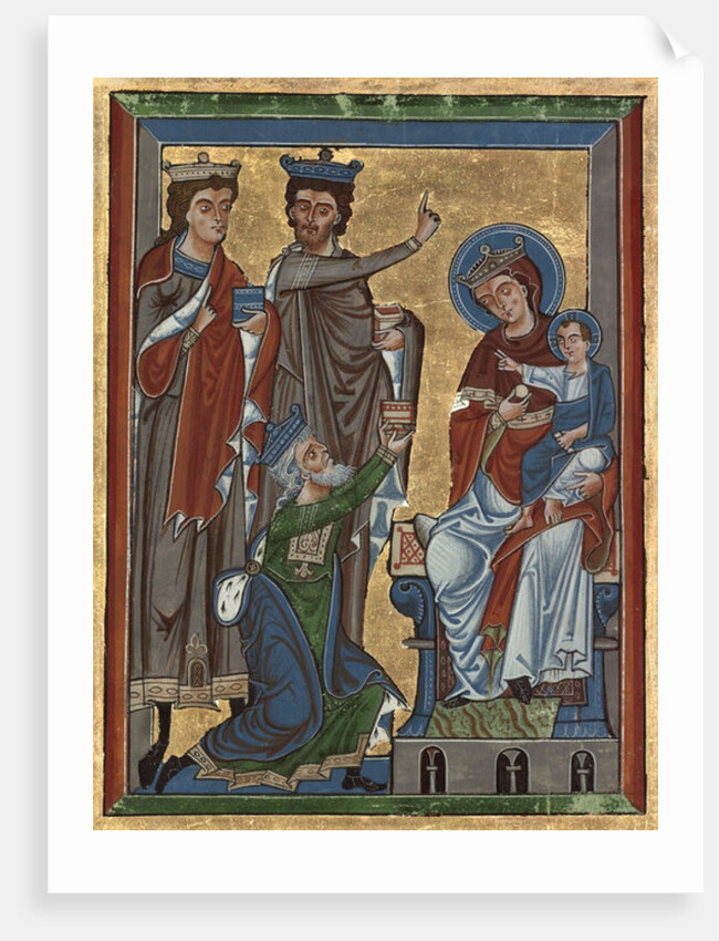Adoration of the Magi from Psalter Ms 4, c.1240 by German School