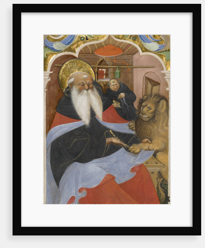 Saint Jerome extracting a thorn from a lion's paw Ms 106, 1425-50 by The Master of the Murano Gradual