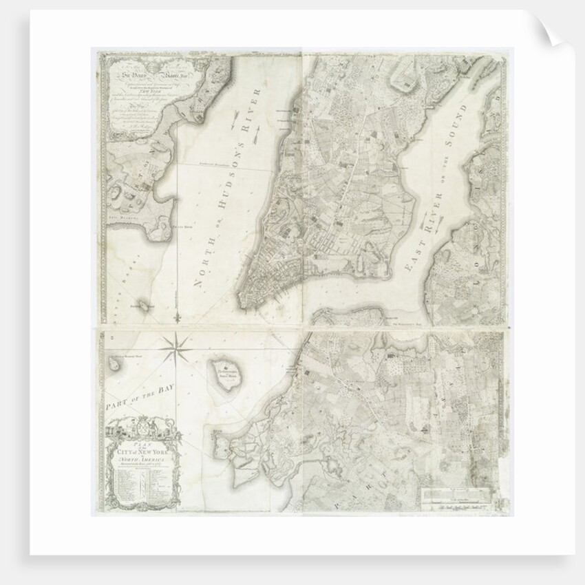 Plan of the city of New York in North America surveyed in the years 1766 & 1767 published in Faden's Atlas, 1776 by William Faden