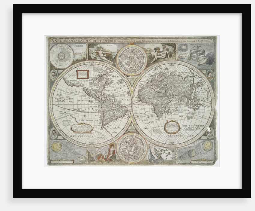 A new and accurate map of the world, 1676 by John Speed