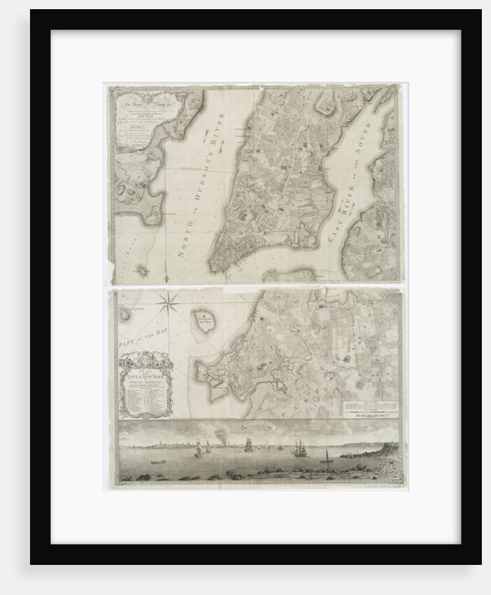 Plan of the city of New York in North America surveyed in the years 1766 & 1767 published in Faden's Atlas, 1776 by Theodore de after White John Bry