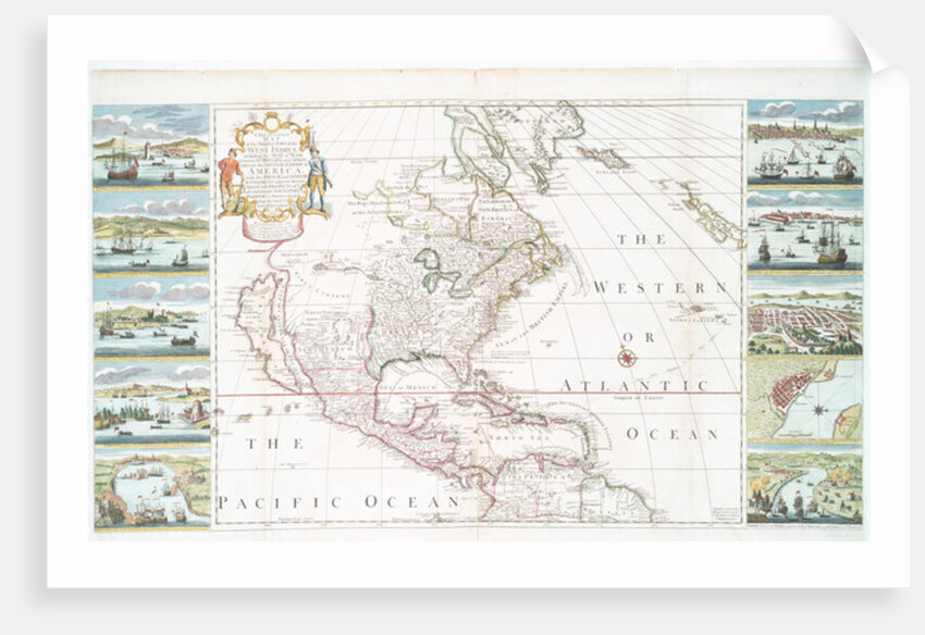 A new and correct map of the trading part of the West Indies, 1741 by Henry Overton