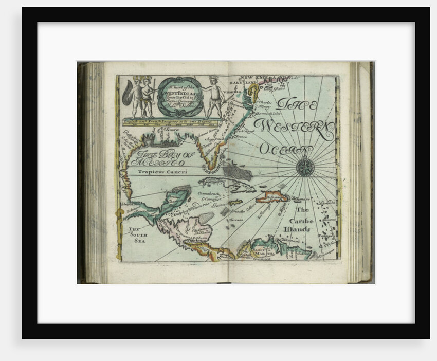 A chart of the West Indies from Cape Cod to River Oronoque from Atlas maritimus by John Seller, 1682 by John Seller