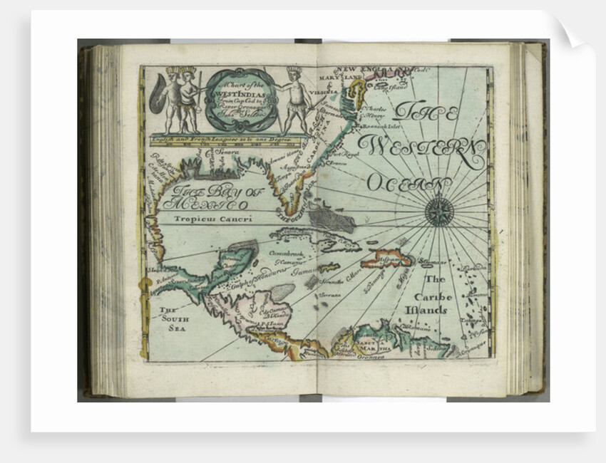 A chart of the West Indies from Cape Cod to River Oronoque from Atlas maritimus by John Seller, 1682 by John Seller