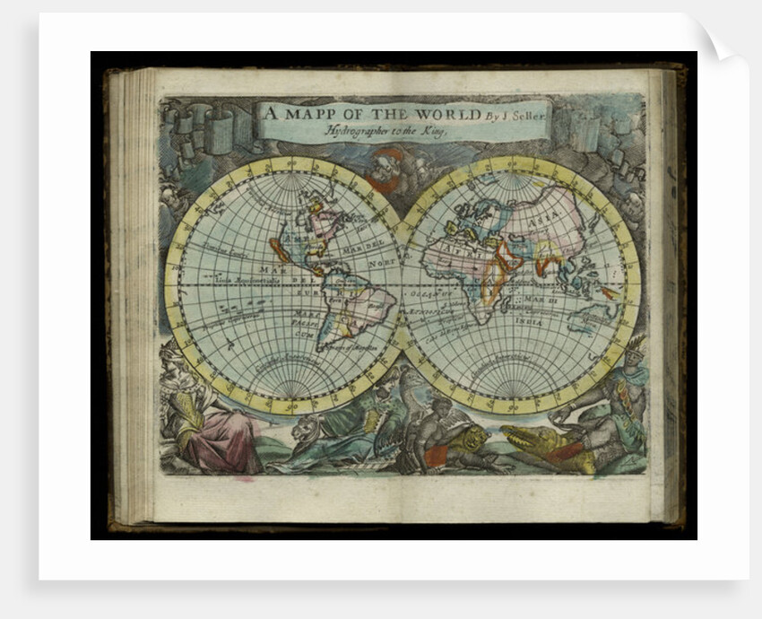A map of the world from Atlas maritimus by John Seller, 1682 by John Seller