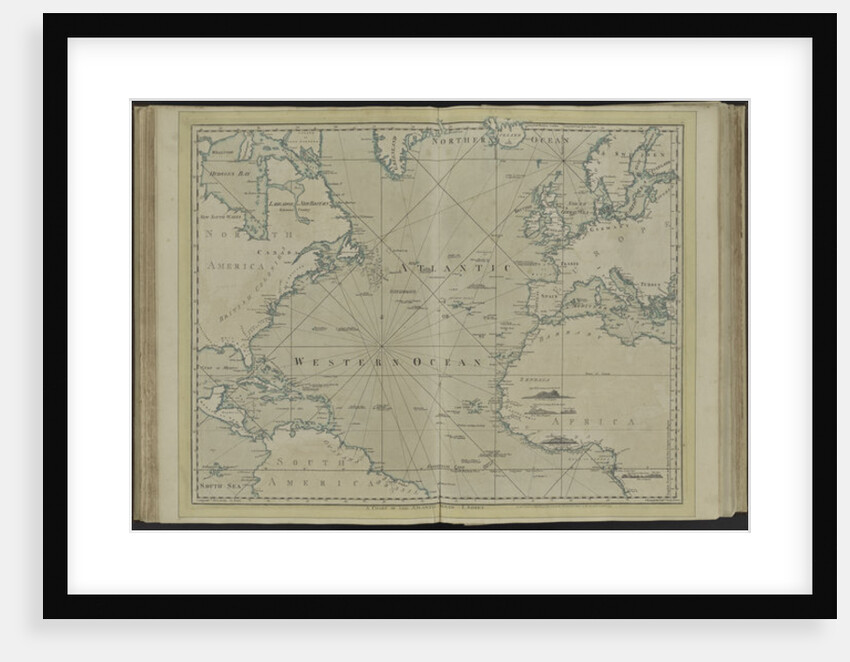 The Atlantic or Western Ocean from the West-India atlas, 1775 by Thomas Jefferys