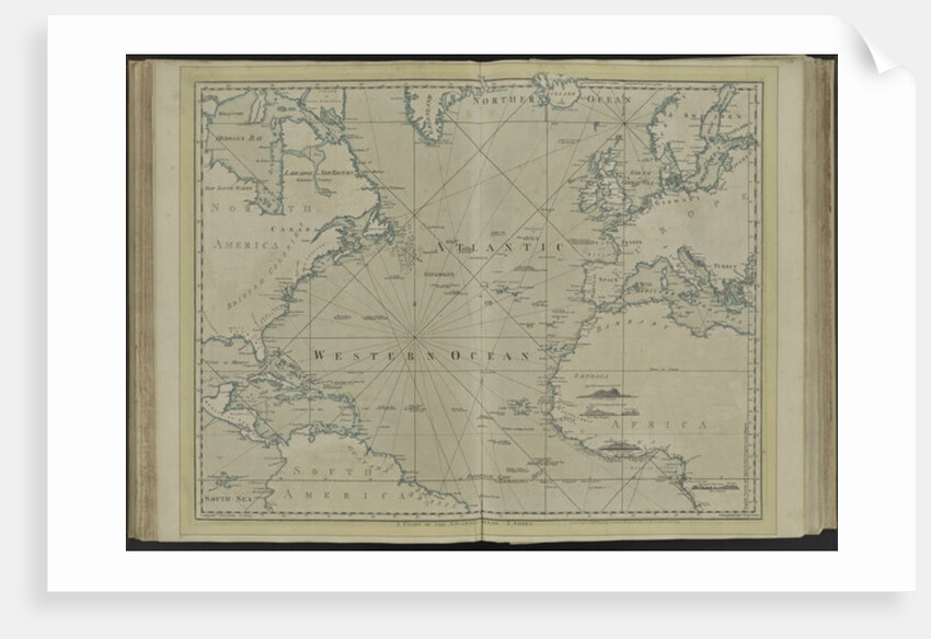 The Atlantic or Western Ocean from the West-India atlas, 1775 by Thomas Jefferys
