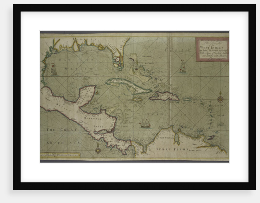 Trading map of the West Indies, 1707 by English School
