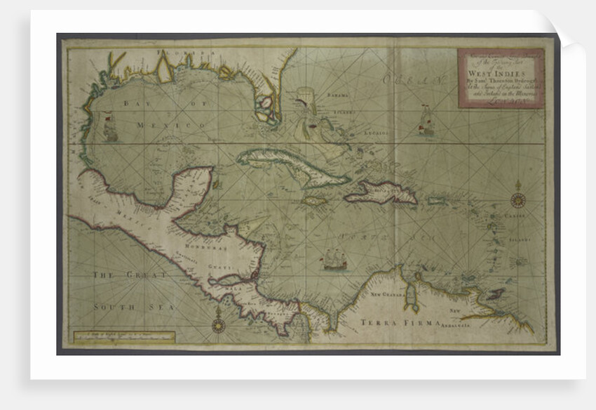 Trading map of the West Indies, 1707 by English School