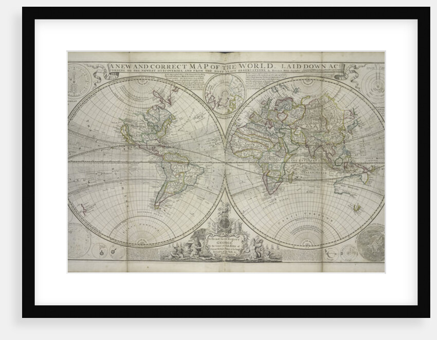 A new and correct map of the world laid down according to the newest discoveries and from the most exact observations, 1736 by Hermann Moll