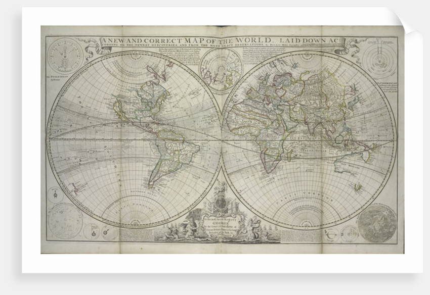 A new and correct map of the world laid down according to the newest discoveries and from the most exact observations, 1736 by Hermann Moll