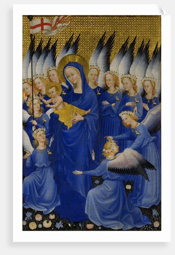 Mary with Child and Angels, right panel of Wilton Diptych, c.1395-9 by Anonymous Anonymous