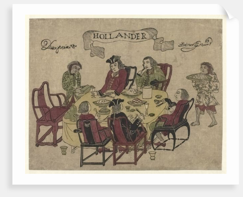 Dutch VOC employees being served a meal by Javanese servants at Deshima, 1790-1810 by Japanese School