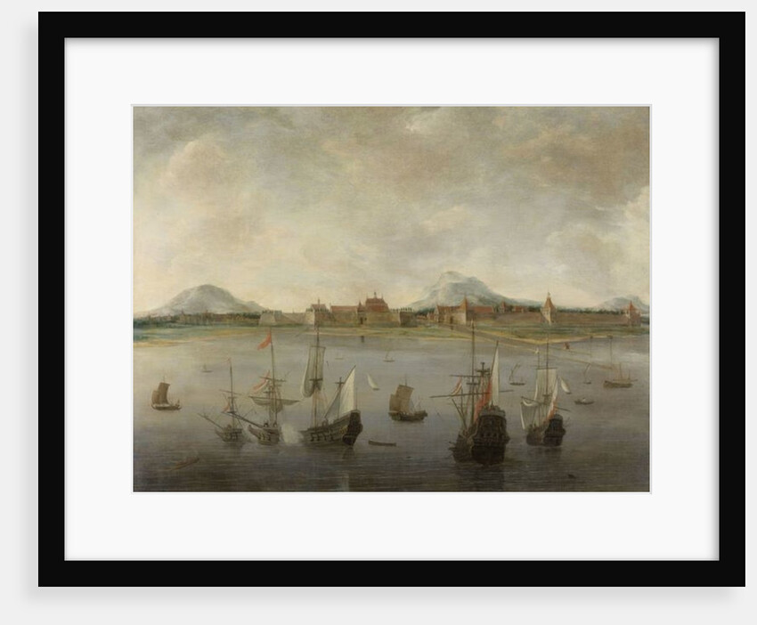 View of Batavia with the mountain range of the Salak, Pangerango and Gede. 1640-76 by Hendrick Dubbels