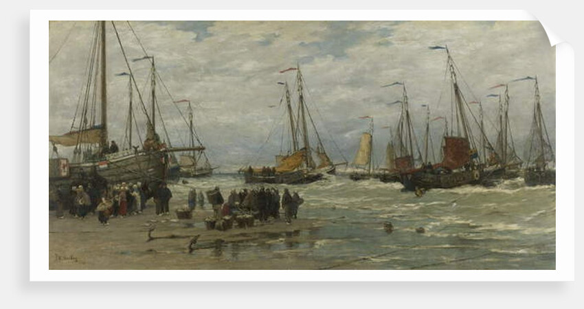 Fishing Pinks in Breaking Waves, c.1875-85 by Hendrik William Mesdag