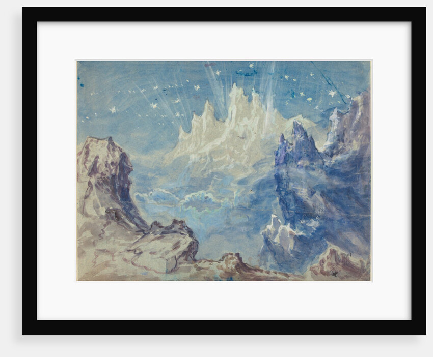 Fantastic Mountainous Landscape with a Starry Sky by Robert Caney