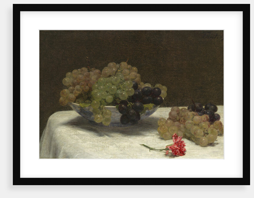 Still Life with Grapes and a Carnation, c.1880 by Ignace Henri Jean Fantin-Latour