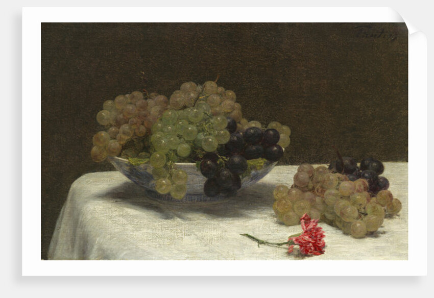 Still Life with Grapes and a Carnation, c.1880 by Ignace Henri Jean Fantin-Latour
