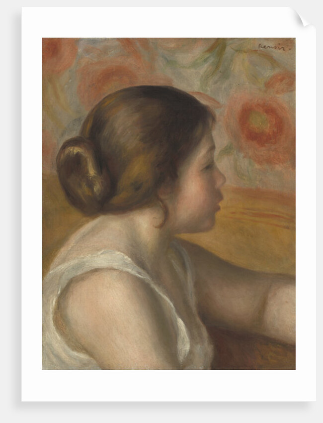 Head of a Young Girl, c.1890 by Pierre Auguste Renoir