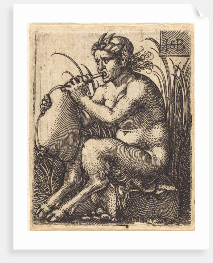 Satyr Woman Playing Bagpipe, c.1525-50 by Hans Sebald Beham