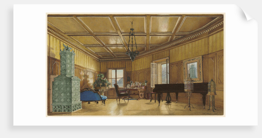 The Music Room of Archduchess Margarete, Princess of Saxony, in Schloss Ambras, 1870-9 by Heinrich von Förster