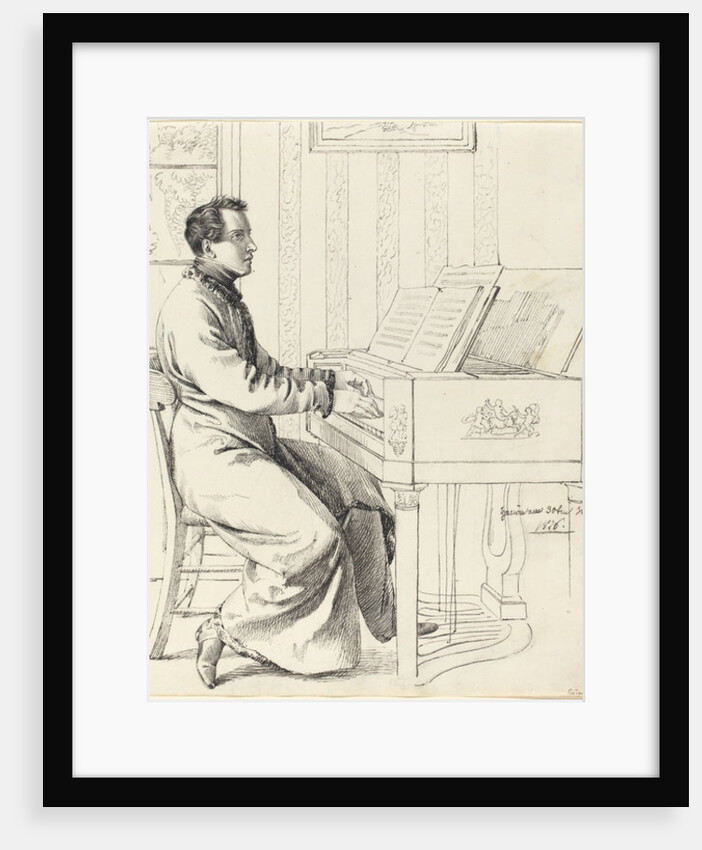 Grimm, Ludwig Emil German, 1790 - 1863 The Artist's Brother-in-Law, Ludwig Hassenpflug, Preparing to Play the Piano, 1826 by Ludwig Emil Grimm