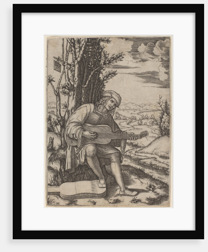 The Guitar Player, c.1480-1530 by Marcantonio Raimondi