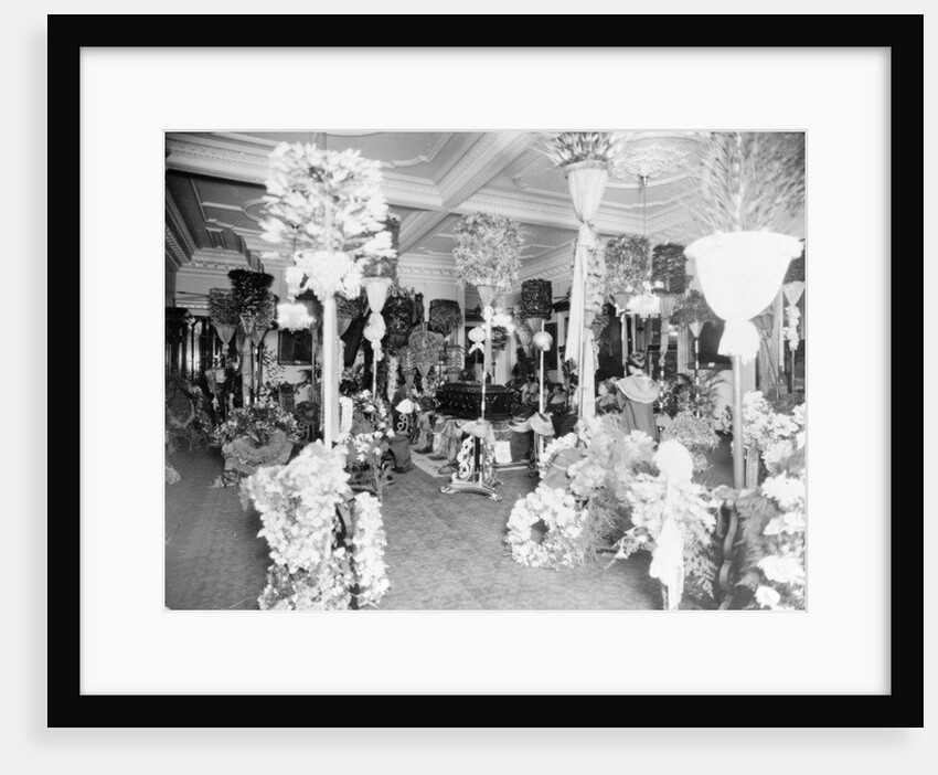 Queen Liliuokalani's coffin in the throne room at Iolani Palace, Honolulu, 1917 by Anonymous