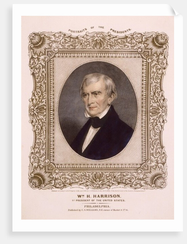 US president William Henry Harrison, 1846 by Albert Newsam